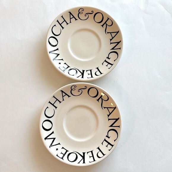 2 Emma Bridgewater Toast & Marmalade Jumbo Saucer 8.5” Mocha & Orange Pekoe - Picture 1 of 9